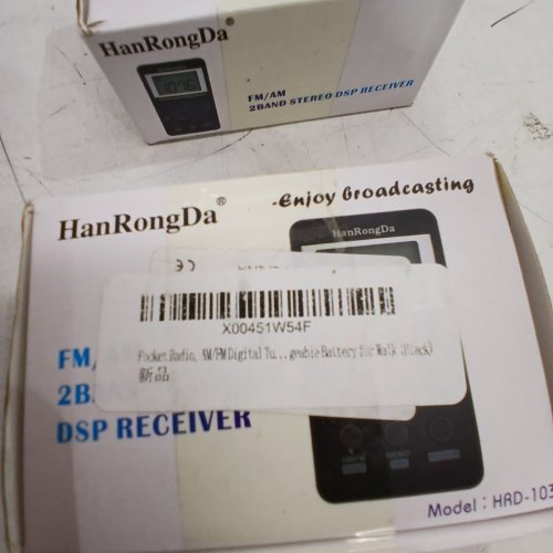 2PK HANRONGDA MINI FM/AM POCKET RADIO - GREY (MODEL HRD-103) image 3