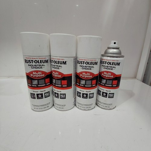 4 RUST-OLEUM INDUSTRIAL CHOICE MULTI PURPOSE SPRAY PRIMER - 12 OZ EACH - WHITE image 2