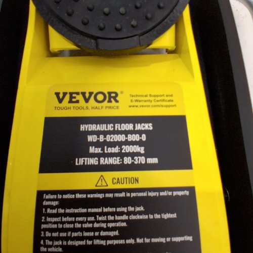 VEVOR LOW PROFILE HYDRAULIC FLOOR JACK WITH DUAL PISTONS - 2-TON CAPACITY - YELLOW/BLACK - (MODEL: WD-B-02000-B00-0) image 4