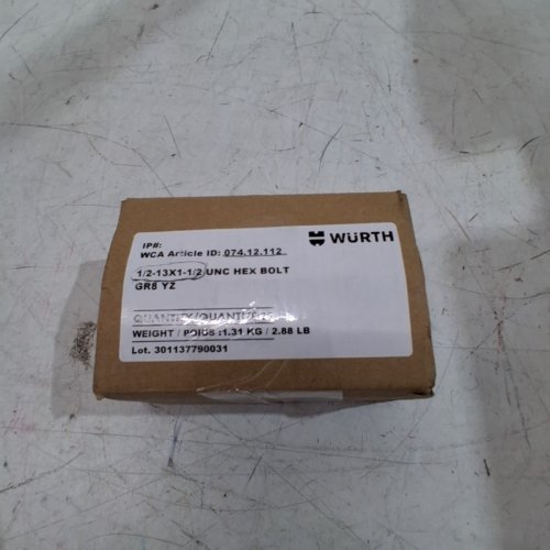 25PK WÜRTH GRADE 8 HEX CAP SCREWS - 1/2" - 13 X 1-1/2" image 4