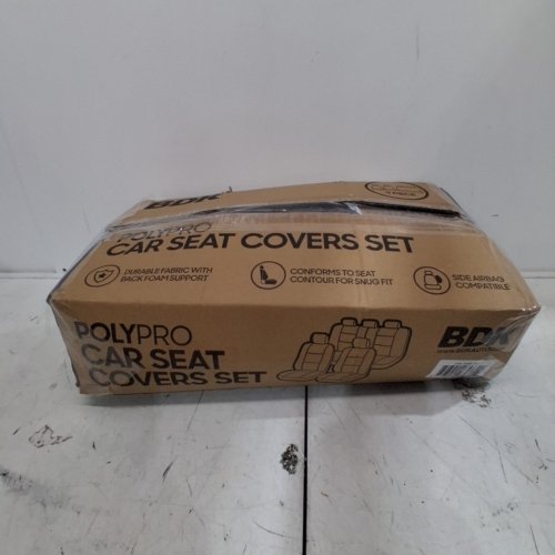 9PC BDK POLYPRO CAR SEAT COVER SET – FRONT AND BACK SPLIT BENCH SEAT COVERS, AIRBAG COMPATIBLE, INTERIOR FOR CARS, TRUCKS, VANS, AND SUVS - BLACK/RED (MODEL: OS-309-RD) image 4