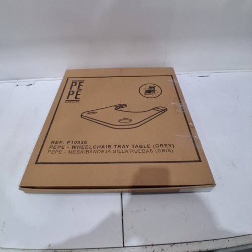 J&X WHEELCHAIR TRAY TABLE WITH CUP HOLDERS - 22.5" X 21" - GREY (MODEL: P10036) image 3