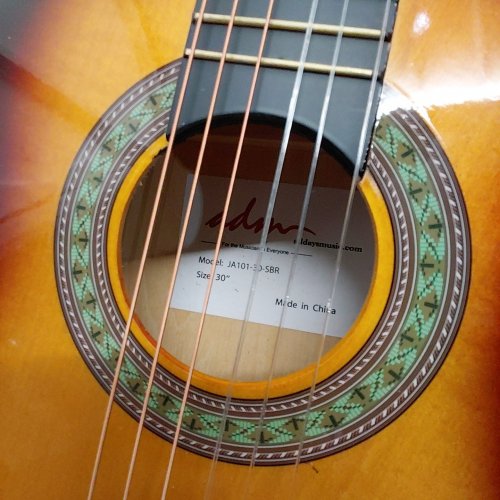 KIDS ADM BEGINNER ACOUSTIC CLASSICAL GUITAR WITH NYLON STRINGS - RIGHT HANDED - 30" - SUNBURST - (MODEL:JA101-30-SBR) image 3