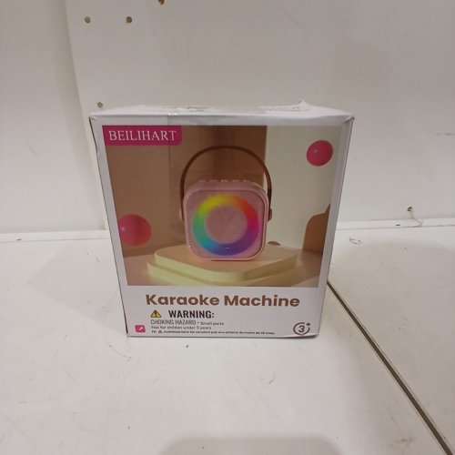BEILIHART MINI PORTABLE BLUETOOTH KARAOKE SPEAKER WITH 2 WIRELESS MICROPHONES - BLACK/RGB (MODEL: K29-L) image 5