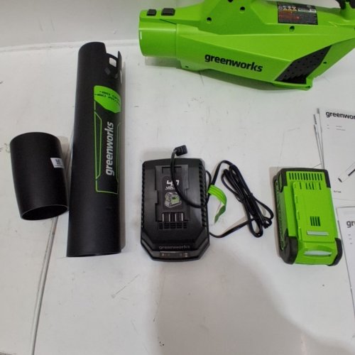 GREENWORKS 40V AXIAL BLOWER WITH 40V BATTERY AND CHARGER - GREEN/BLACK (MODEL: BLF346) image 4