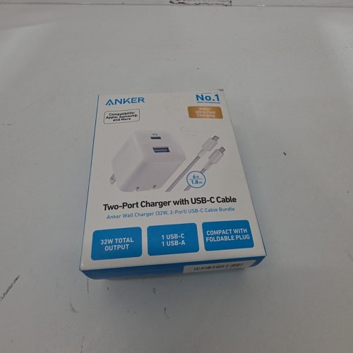 2PC ANKER TWO-PORT USB-C & USB-A CHARGING WALL BLOCK WITH USB-C TO LIGHTNING CABLE - 32W - WHITE (MODEL: B2326J21-1) image 4