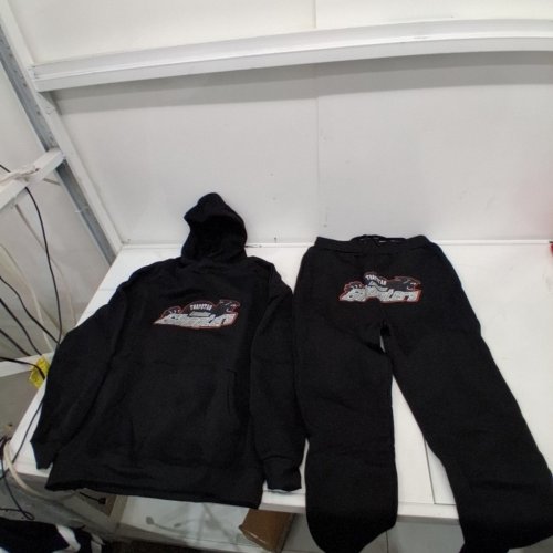2PC MEN'S TRAPSTAR LONDON SHOOTERS HOODED TRACKSUIT SET - EXTRA LARGE - BLACK/RED image 2