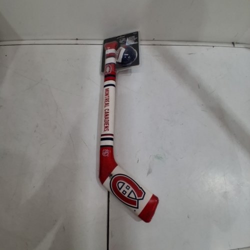 2PC FRANKLIN NHL MONTREAL CANADIENS HOCKEY STICK AND PUCK SET - RED/WHITE image 3