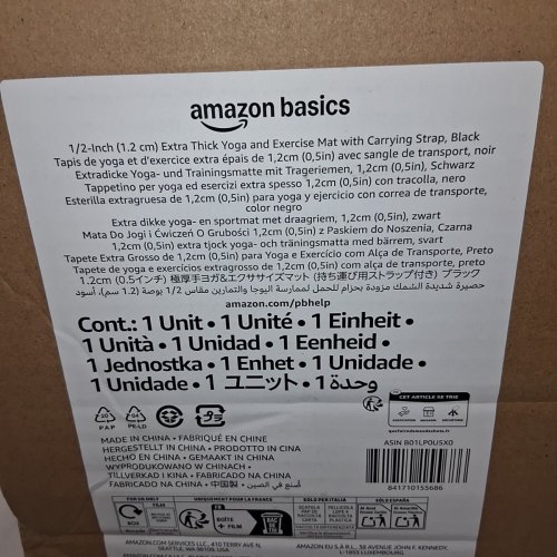 AMAZON BASICS EXTRA THICK EXERCISE/YOGA MAT - 74" X 24" X 1/2" - BLACK image 3