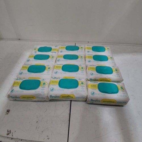 12 (84PK) PAMPERS SENSITIVE FRAGRANCE FREE BABY WIPES - 1008 TOTAL image 2