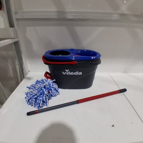 VILEDA EASYWRING RINSECLEAN SPIN MOP & BUCKET SYSTEM - GREY/BLUE image 2