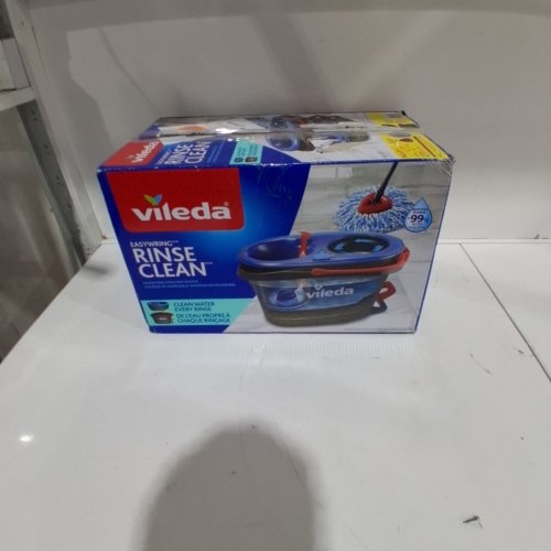 VILEDA EASYWRING RINSECLEAN SPIN MOP & BUCKET SYSTEM - GREY/BLUE image 3