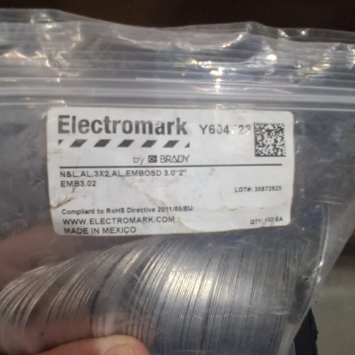 100PK ELECTROMARK EMBOSSED ALUMINUM NUMBER 2 - 3" X 2" - SILVER (ITEM: Y604723) image 2