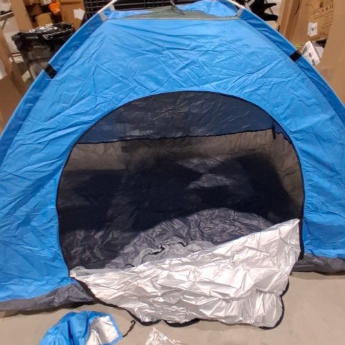 MINI POP-UP TENT/SHELTER FOR CAMPING WITH SPIKES AND CARRYING BAG - 1-PERSON - BLUE image 4
