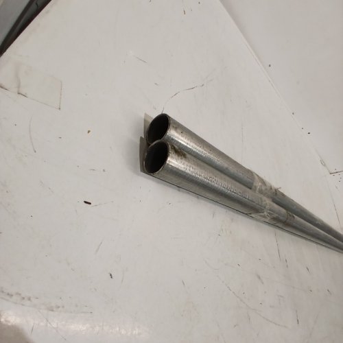 2PK GALVANIZED ROUND STEEL POLES - 5FT - SILVER image 4