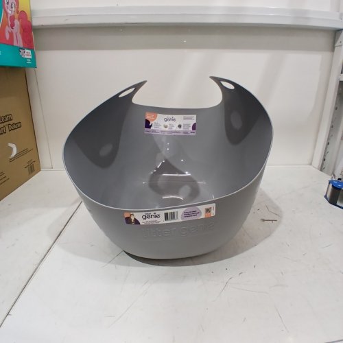 LITTER GENIE CAT LITTER BOX, FLEXIBLE PLASTIC WITH POUR SPOT - GREY image 2