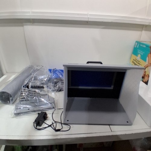 PORTABLE FOLDABLE AIRBRUSH SPRAY BOOTH WITH 4 LED LIGHTS, DUAL EXHAUST FANS, TURNTABLE AND 6FT EXTENSION HOSE - 5.2M³/MIN AIR FLOW (MODEL: AH-310) image 5
