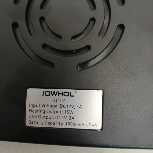 JOWHOL MULTI-FUNCTION CORDLESS MUG WARMER WITH 3 TEMPERATURE SETTINGS - 10000MAH -180 MIN BATTERY- 15W, 12 V, 3A - BLACK (MODEL: HT107) image 3