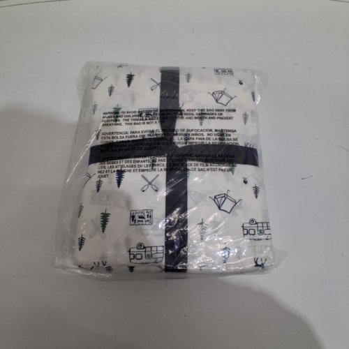 4PC EDDIE BAUER CAMPOUT PRINTED COTTON PERCALE SHEET SET - QUEEN - BLUE/WHITE image 4
