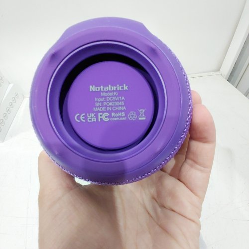 NOTABRICK BLUETOOTH SPEAKER WITH STEREO BASS - 15 HOUR LISTENING TIME - 15W 4.5" X 3.5" - PURPLE (MODEL: KI) image 3