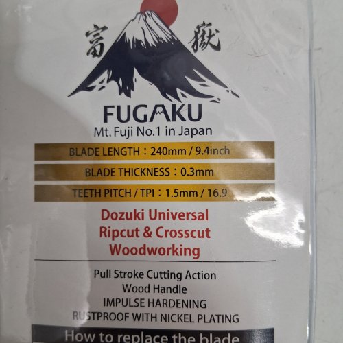 FUGAKU DOZUKI UNIVERSAL HAND SAW - 9.5" BLADE image 2