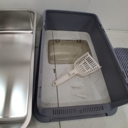 RYVOLL FULL FLIP CAT LITTER BOX -38 L - GRAY image 3