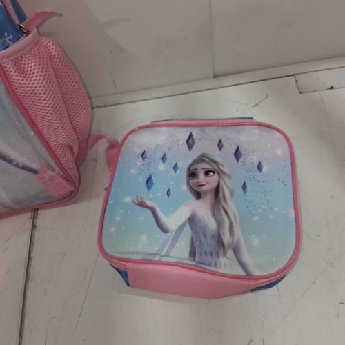 2PC DISNEY FROZEN BACKPACK AND LUNCH BAG SET - 14L - BLUE / PINK image 3