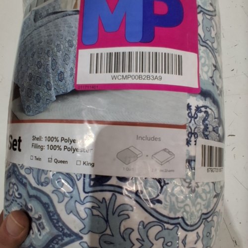3PC HITIME LIGHTWEIGHT ALL SEASON QUILT SET - QUEEN - BLUE BOHO image 4