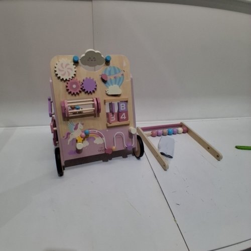 10-IN-1 LEHOO CASTLE WOODEN ACTIVITY BABY WALKER - PINK AND NATURAL WOOD (MODEL: BW-002) image 3
