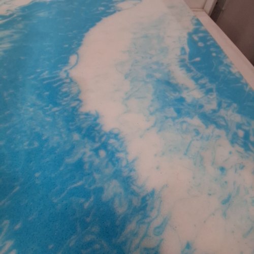 SOFT GEL INFUSED MEMORY FOAM MATTRESS TOPPER BED TOPPER - 2" - FULL - BLUE/WHITE image 2