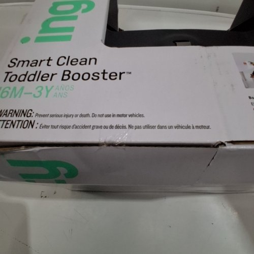 INGENUITY SMARTCLEAN TODDLER BOOSTER SEAT - 33LBS CAPACITY - WHITE/SLATE GREY (MODEL: 11786/11787-WW) image 4