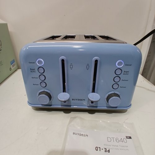 BUYDEEM 4-SLICE EXTRA WIDE SLOT RETRO TOASTER - IRIS BLUE (MODEL: DT640) image 2