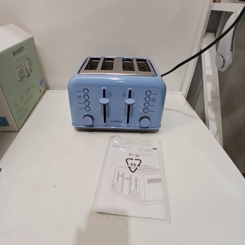BUYDEEM 4-SLICE EXTRA WIDE SLOT RETRO TOASTER - IRIS BLUE (MODEL: DT640) image 3