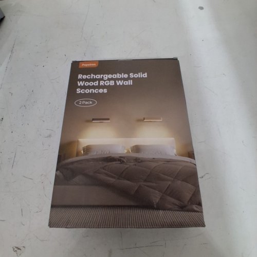 2PK POPLORON RECHARGEABLE SOLID WOOD RGB WALL SCONCES - 5 V 2A - BROWN / WHITE (MODEL: WL15) image 6