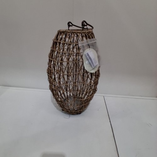 THRESHOLD WOVEN SOLAR LANTERN -16" - NATURAL BROWN image 3