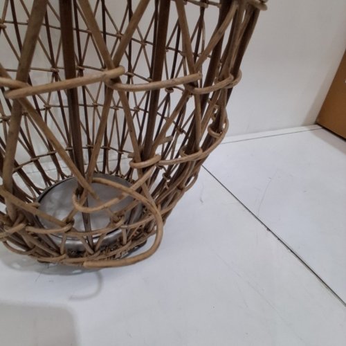 THRESHOLD WOVEN SOLAR LANTERN -16" - NATURAL BROWN image 4