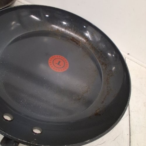 3PC T-FAL CERAMIC NON-STICK SKILLET - 8" -11" - BLACK image 3