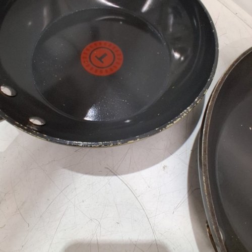 3PC T-FAL CERAMIC NON-STICK SKILLET - 8" -11" - BLACK image 5