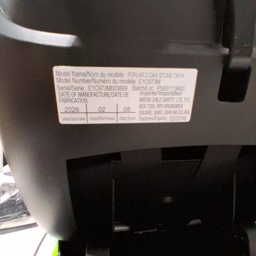 BRITAX POPLAR CLICK TIGHT CONVERTIBLE REAR &FRONT FACING CAR SEAT - 40LB REAR FACING MAX LOAD / 65LB FRONT FACING MAX LOAD - STONE ONYX/BLACK (MODEL: E1C973M) image 2
