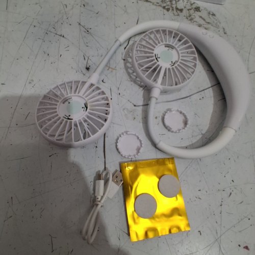 PORTABLE HANGING ADJUSTABEL AROMATHERAPY NECK FAN WITH LED LIGHTS - 5V - WHITE (MODEL : 00791797723257) image 5