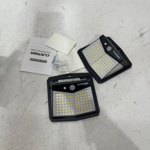 2PK CLAONER SOLAR LIGHTS OUTDOOR MOTION SENSOR SECURITY LIGHTS 270° LIGHTING ANGLE - BLACK (MODEL: SL012AB) image 2