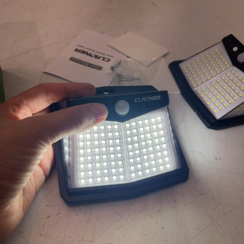 2PK CLAONER SOLAR LIGHTS OUTDOOR MOTION SENSOR SECURITY LIGHTS 270° LIGHTING ANGLE - BLACK (MODEL: SL012AB) image 3