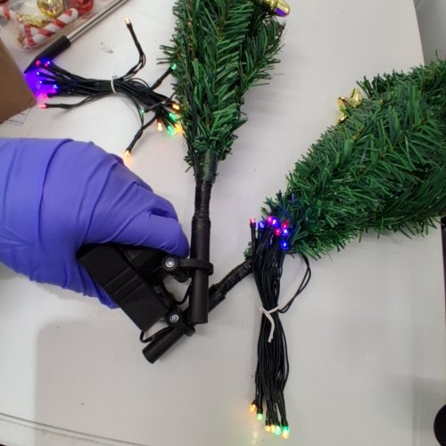 2PK SOLAR POWERED RGB LIGHTED CHRISTMAS TREE STAKES - GREEN image 3