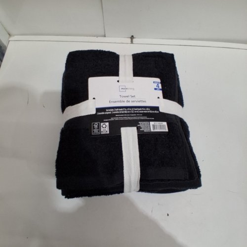 4PC MAINSTAYS TOWEL SET - BLACK image 2