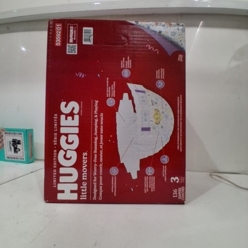 136PK HUGGIES LITTLE MOVERS BABY DIAPERS - SIZE 3 image 2