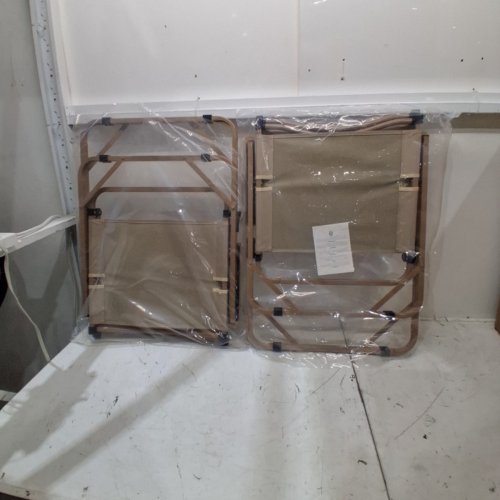 2PK BOSDEN FOLDING OUTDOOR CAMPING CHAIRS - 30.9" X 20" - 330 LBS MAX - KHAKI image 2