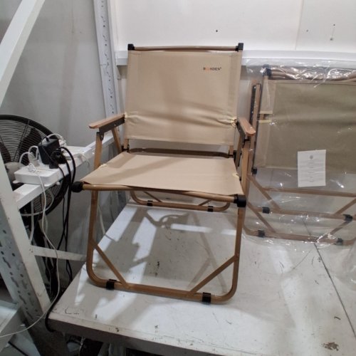 2PK BOSDEN FOLDING OUTDOOR CAMPING CHAIRS - 30.9" X 20" - 330 LBS MAX - KHAKI image 4