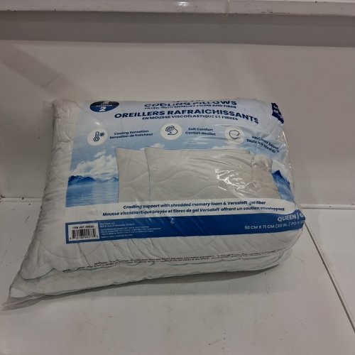 2PK BELOW ZERO COOLING PILLOW WITH MEMORY FOAM AND FIBER - QUEEN - WHITE (MODEL : 2893207) image 4