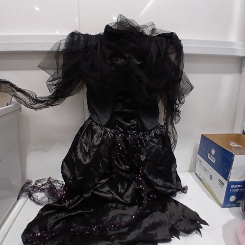 WOMEN'S HALLOWEEN WITCH COSTUME - LARGE - BLACK / PURPLE (ITEM: 12936M) image 2
