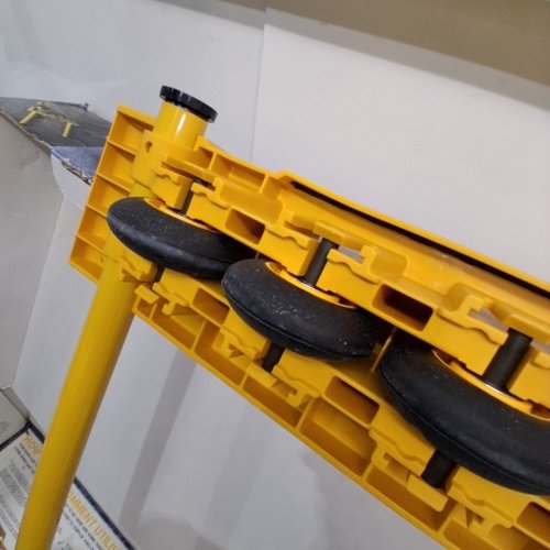 RHINO CART ALL TERRAIN MOVING DOLLY FOR HEAVY APPLIANCE, FURNITURE, AND BUILDING MATERIAL HANDLING - 2000LBS CAPACITY - 6" - 46" ADJUSTABLE WIDTH - YELLOW (MODEL: 1635138) image 3